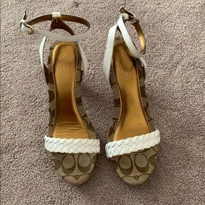 Coach Braided White Sandals